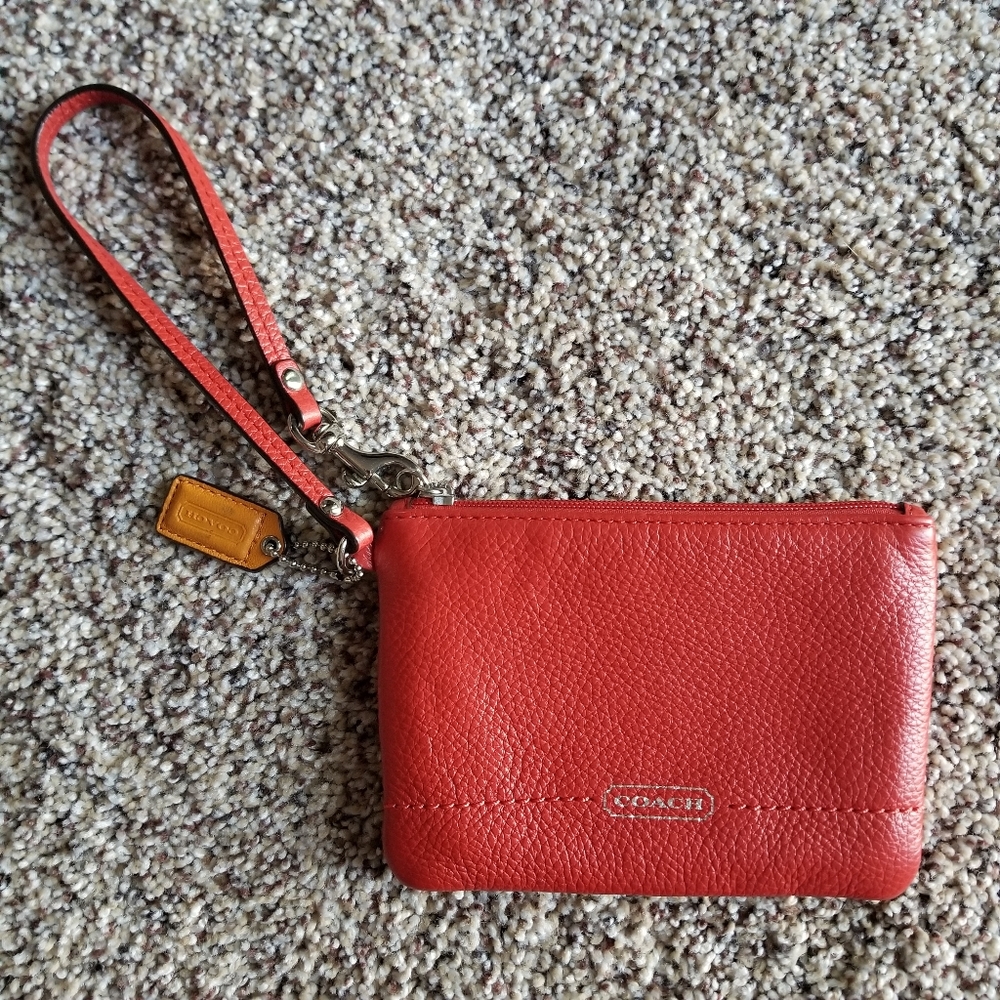 Coach wristlet coin pouch orange